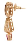 Buy_Nazaakat By Samara Singh_Pink Zari Kundan Ruby Necklace And Earrings Set _Online_at_Aza_Fashions