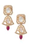 Buy_Nazaakat By Samara Singh_Pink Zari Kundan Ruby Necklace And Earrings Set 