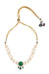 Nazaakat By Samara Singh_Green Kundan Necklace And Earring Set _Online_at_Aza_Fashions