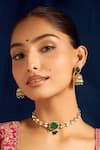 Buy_Nazaakat By Samara Singh_Green Kundan Necklace And Earring Set _at_Aza_Fashions