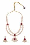 Shop_Nazaakat By Samara Singh_Pink Rani Kundan Necklace And Earring Set _at_Aza_Fashions