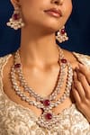 Buy_Nazaakat By Samara Singh_Pink Rani Kundan Necklace And Earring Set 