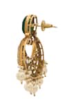 Nazaakat By Samara Singh Green Zari Kundan Brass Earrings Online at Aza Fashions Nazaakat By Samara Singh_Green Zari Kundan Brass Earrings _Online_at_Aza_Fashions