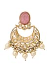 Buy_Nazaakat By Samara Singh_Pink Zari Kundan Brass Earrings _Online_at_Aza_Fashions