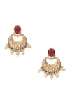 Shop_Nazaakat By Samara Singh_Pink Pearls Kundan Ruby Earrings _at_Aza_Fashions