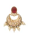 Buy_Nazaakat By Samara Singh_Pink Pearls Kundan Ruby Earrings _Online_at_Aza_Fashions