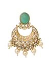 Buy_Nazaakat By Samara Singh_Mint Zari Kundan Green Earrings _Online_at_Aza_Fashions