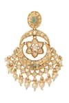 Shop_Nazaakat By Samara Singh_Gold Plated Mint Green Kundan Earrings _Online_at_Aza_Fashions