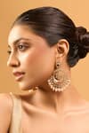 Nazaakat By Samara Singh_Purple Zari, Pearls Kundan Earrings _at_Aza_Fashions