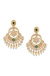 Shop_Nazaakat By Samara Singh_Green Kundan Earrings _at_Aza_Fashions