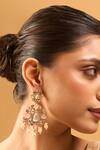 Buy_Nazaakat By Samara Singh_Pink Zari Kundan Earrings _Online_at_Aza_Fashions