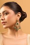 Buy_Nazaakat By Samara Singh_Green Zari Kundan Earrings_Online_at_Aza_Fashions