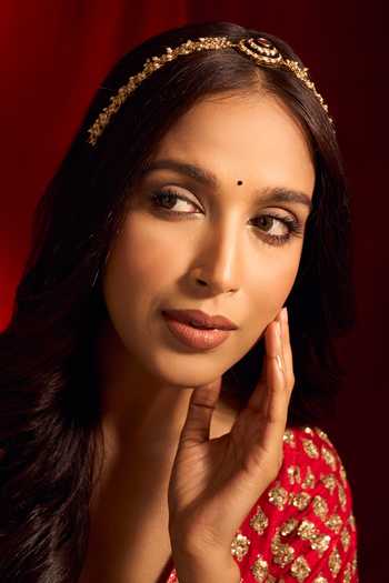 Buy_Nazaakat By Samara Singh_Pink Kundan Work Ruby And Green Mathapatti _Online_at_Aza_Fashions