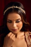 Buy_Nazaakat By Samara Singh_White Kundan Brass Mathapatti _Online_at_Aza_Fashions