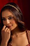 Buy_Nazaakat By Samara Singh_Green Kundan Brass Mathapatti _Online_at_Aza_Fashions