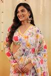 B'Infinite_Multi Color Georgette Garden Tulipe Embellished Draped Saree And Blouse Set _at_Aza_Fashions