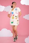 Buy_Hoity Moppet_White Denim Embroidery Designer Dress _Online_at_Aza_Fashions