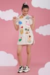 Shop_Hoity Moppet_White Denim Embroidery Designer Dress _Online_at_Aza_Fashions