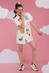 Shop_Hoity Moppet_White Denim Embroidery Designer Dress _at_Aza_Fashions