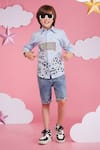 Buy_Hoity Moppet_Blue Cotton Embroidery Big Game Player Light Shirt _Online_at_Aza_Fashions