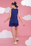 Shop_Hoity Moppet_Blue Crepe Flame Waistcoat And Shorts Set _at_Aza_Fashions