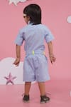 Shop_Hoity Moppet_Blue Cotton Embroidery Light Designer Shirt And Shorts Set _at_Aza_Fashions