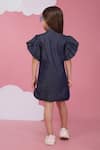 Shop_Hoity Moppet_Blue Denim Embroidery Floral Designer Dress _at_Aza_Fashions