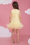 Shop_Hoity Moppet_Yellow Crepe Sequins Honey Lemon Designer Dress _at_Aza_Fashions