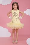 Buy_Hoity Moppet_Yellow Crepe Sequins Honey Lemon Designer Dress _Online_at_Aza_Fashions
