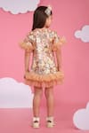 Shop_Hoity Moppet_Multi Color Sequins, Ruffles Floral Dress With Hem _at_Aza_Fashions