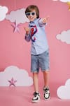 Hoity Moppet_Blue Cotton Spider-verse Light Shirt _Online_at_Aza_Fashions