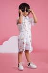 Buy_Hoity Moppet_White Cotton Light Blue Toy Story Shirt And Shorts Set _at_Aza_Fashions
