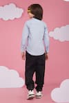 Shop_Hoity Moppet_Blue Cotton Embroidery Light Designer Shirt _at_Aza_Fashions