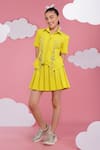 Buy_Hoity Moppet_Green Crepe Lace Neon Designer Shirt And Skirt Set _Online_at_Aza_Fashions