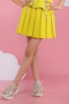 Shop_Hoity Moppet_Green Crepe Lace Neon Designer Shirt And Skirt Set _Online_at_Aza_Fashions