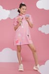 Buy_Hoity Moppet_Pink Denim Embroidery Tylor Swift Dress _at_Aza_Fashions