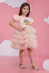 Hoity Moppet_Pink Tulle, Organza Sequins Ruffled Dress _Online_at_Aza_Fashions