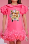 Buy_Hoity Moppet_Pink Crepe Feathers Designer Zootopia Dress _Online_at_Aza_Fashions