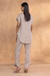 Shop_Kaveri_Beige Linen Round Neck Astro Co-ord Set _at_Aza_Fashions