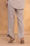 Kaveri_Beige Linen Round Neck Astro Co-ord Set _Online_at_Aza_Fashions