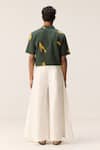 Shop_Kharakapas_White Oxford, Cotton Flared Trousers _at_Aza_Fashions