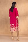 Shop_Kaveri_Pink Linen Collared Floral Ballet Dress _at_Aza_Fashions