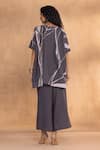 Shop_Kaveri_Charcoal Cotton V-neck Grey Co-ord Set _at_Aza_Fashions