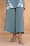 Kaveri_Blue Cotton V-neck Quantam Theory Square Co-ord Set _Online_at_Aza_Fashions