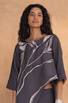 Buy_Kaveri_Charcoal Cotton Round Neck Grey Tunic And Pant Set _Online_at_Aza_Fashions