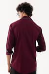 Shop_Paarsh_Red Cotton Embroidery Wine Designer Shirt _at_Aza_Fashions