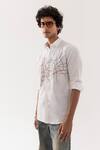 Buy_PAARSH_Ivory Linen Embroidery Chain Stitch Shirt _Online_at_Aza_Fashions