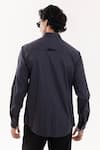 Shop_Paarsh_Charcoal Cotton Embroidery Grey Designer Shirt _at_Aza_Fashions