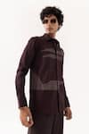 Buy_PAARSH_Brown Cotton Embroidery Ladder Design Shirt _Online_at_Aza_Fashions