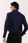 Shop_PAARSH_Navy Cotton Designer Dark Shirt _at_Aza_Fashions